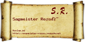 Sagmeister Rezső névjegykártya